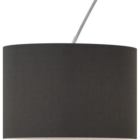 Piantana terra arco moderna top light turning 1187 b3 e27 led metallo tessuto lampada terra, paralume nero