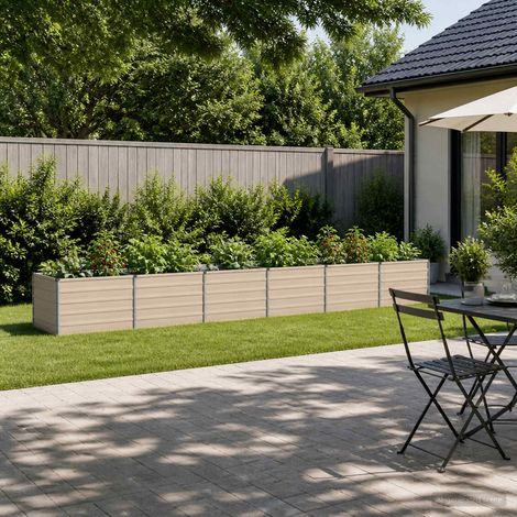 vidaXL Cama de Jardín Elevada Marfil 480 x 80 x 55 cm (1/5)