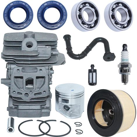 Kit de cylindre 44mm Pistons Cylindre pour tronçonneuse Stihl MS251 MS271 MS170 MS171 MS180 MS181 pour Husqvarna 250 268 avec bougie CM5H, etc. (1/5)