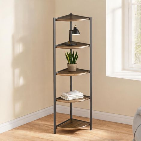 Bibliothèque marrone en metallo MDF 34 x 34 x 166 cm (1/5)