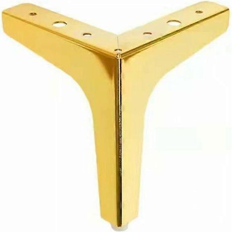 Pieds de meubles de 15 cm, ensemble de 4 pièces avec pieds triangulaires en métal plaqué or, adaptés aux armoires, canapés, chaises, repose-pieds, etc., édition limitée. (1/5)