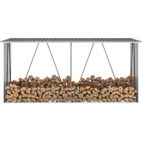 vidaXL Capannone da Giardino in Acciaio Zincato 330x84x152cm Grigio (1/6)