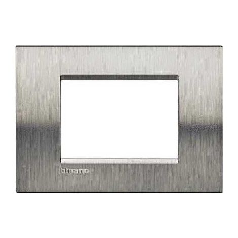 Lna4803Acs Placa Cuadrada de 3 Módulos Acero Cepillado Livinglight