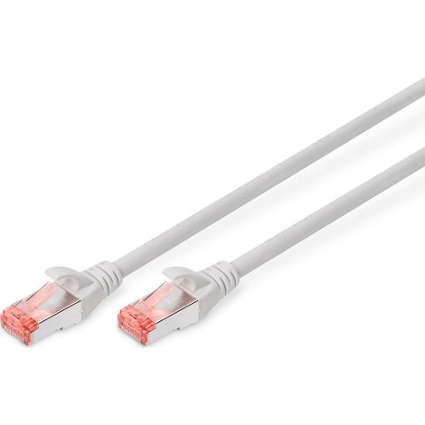 Patchkabel DIGITUS RJ45 S/FTP Cat6 0.25m grau Hebelschutz (DK-1644-0025)