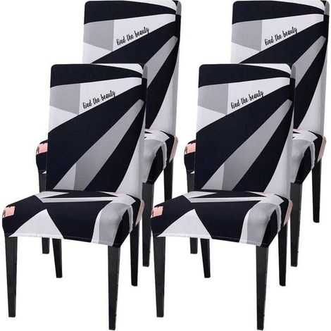 4 Pack Universal Dining Chair Covers, Removable, Washable, Easy to Clean, Durable Slipcovers for Weddings, Hotels and Restaurants MUMU (1/4)