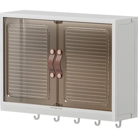Boîte de rangement murale transparente pour salle de bain, étagère pour produits de toilette (1/5)