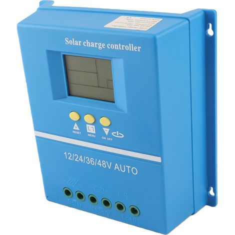 Régulateur solaire MPPT 60A Auto-12/24/36/48V Écran LCD Rétroéclairé Bleu 200x200mm Sortie USB Intégrée pour Installation PV (1/5)