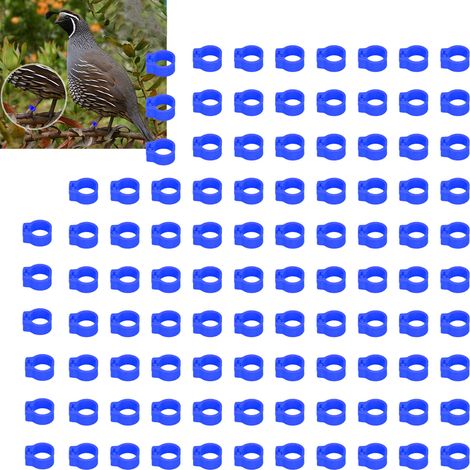Lot de 100 bagues d'identification pour pigeons (8 mm), sans inscription, bleu foncé. (1/5)