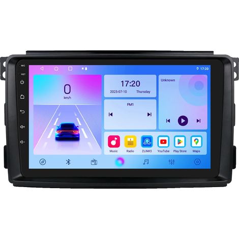 Autoradio, dimensioni del display, compatibilità con smartphone, compatibile con Smart Fortwo 451 2005-2010, T3-CP (2G 64G 4G LTE) (1/2)
