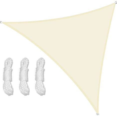 Voile d'ombrage, protection UV, design résistant aux intempéries, BEIGE, 5X5X5M-a (1/2)