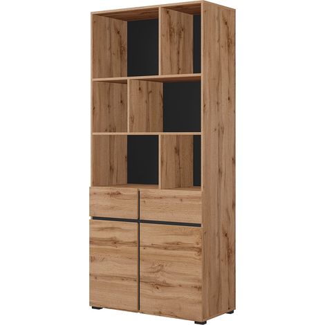 Librería Lilia de madera con 2 puertas y 1 cajón (1/4)