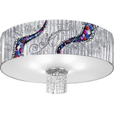Kolarz EMOZIONE Plafonnier suspendu cylindrique en verre 6 lumières chrome (1/4)