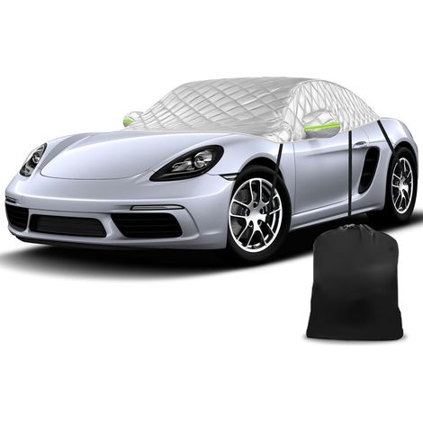 Car Half Cover Replacement for Boxster/Cayman 718/986/987/981 1996-2025, Waterproof Soft Roof Protection Car Cover for All Weather, Anti-Hail and Snow (1/5)