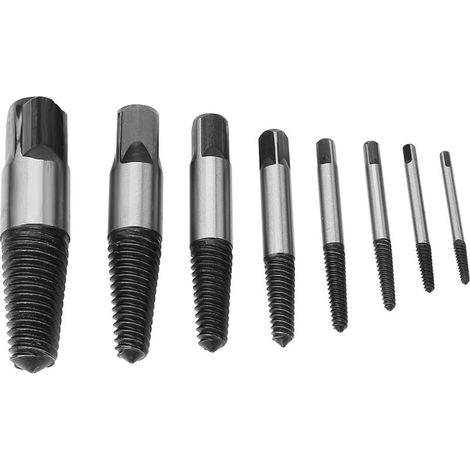 Extracteur de Vis cassé 8 Pièces, Enlève Facilement les Boulons et Goujons Endommagés, Longue Durée de Vie, pour électricien Domestique et Professionnel, Outils Haut de Gamme (1/4)