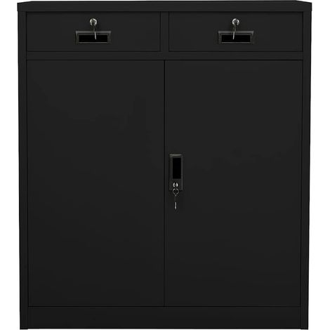 Maison Exclusive - Armario de oficina de acero negro 90x40x102 cm (1/5)
