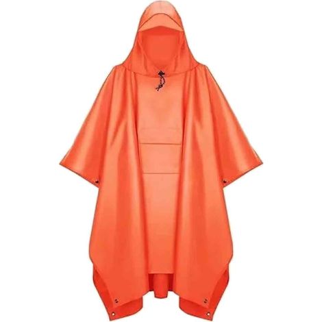 Imperméable, unisexe et réutilisable, poncho de pluie multifonctionnel 3 en 1, en tissu ripstop respirant, avec capuche, idéal pour les pique-niques, la randonnée, le camping, la pêche et la chasse. (1/5)