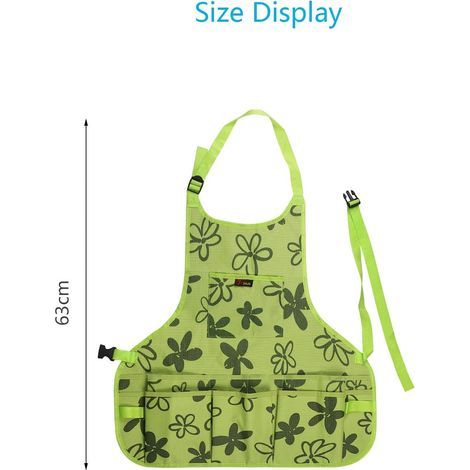 Tablier de Jardinage Femme avec Outils(Gants), Tablier de Jardin en Tissu Oxford 600D Tablier de Jardinage avec 14 Poches étanche pour Peintre Chef Coiffeurs Vert (1/5)