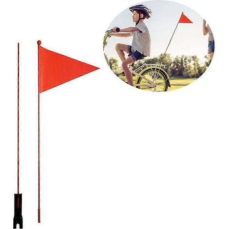 Fanion de vélo Sunrain pour enfants, fanion de sécurité, fanion de vélo orange fluo (1/5)