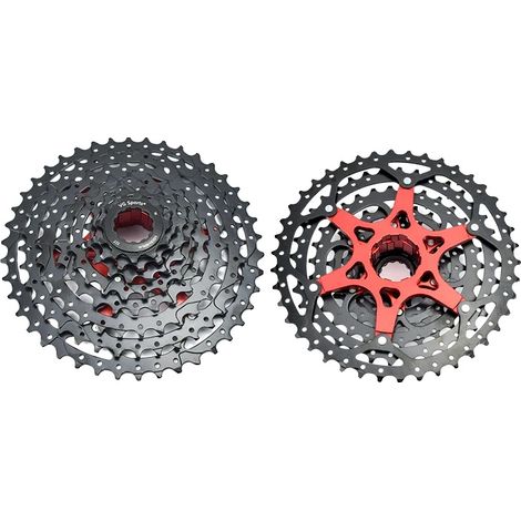 Cassetta a ruota libera, compatibile con 12 velocità, design leggero, 8 velocità 11-42 denti, nera (1/2)