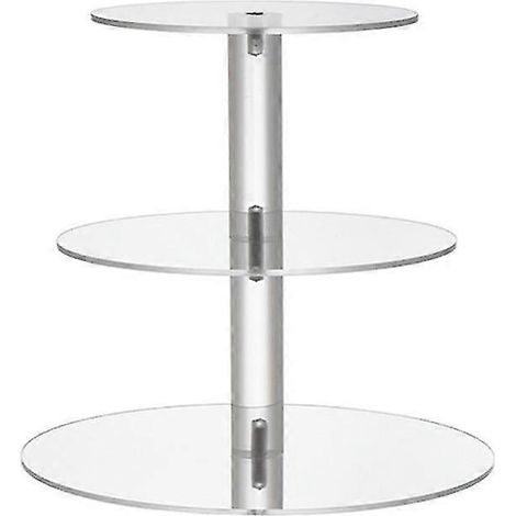 Présentoir à gâteaux rond transparent en acrylique, 3 ou 4 étages, grande capacité, montage facile, idéal pour les cupcakes de fête. (1/5)