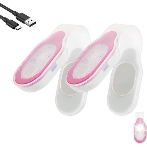 Lot de 2 lampes LED à clip - Veilleuse à clip sur lampe de poche - Rechargeable par USB - Magnétique - 3 modes - Pour la nuit, les infirmières, les enfants, la course, le jogging, le camping