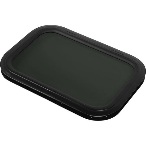 Fenêtre d'entrée fixe 600 x 500 mm pour camping-car, caravane, en verre noir transparent avec cadre, pour parois de 26 à 31 mm d'épaisseur. (1/5)