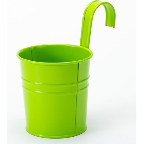 2 Pots De Fleurs En Métal Suspendus, Jardinière En Pot En Fer Avec Trou De Drainage, Parfaits Pour La Décoration Du Jardin(vert) (1/5)