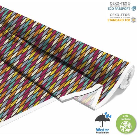 Outdoor dekostoffe oxford - Motiv geometrisch Blätter (1/5)