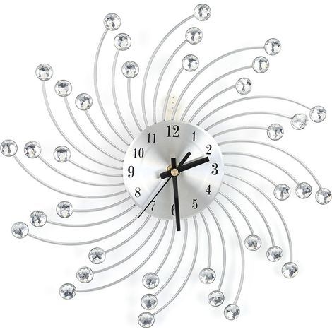 Modern decorative silver diamond clock, wall decoration for home (1/5)