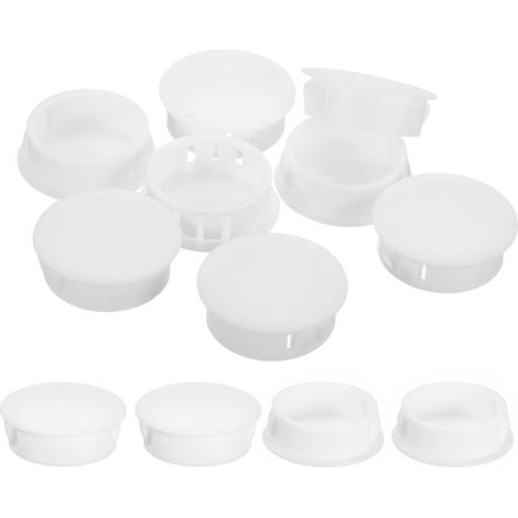 12Pcs Bouchon de Trou en Nylon, 29.5-30mm Diamètre de Trou Bouchon d'étanchéité Rond Souple et Flexible de Verrouillage Bouchons en Caoutchouc pour Bouteille, Tuyau, Cuisine, Blanc (1/5)