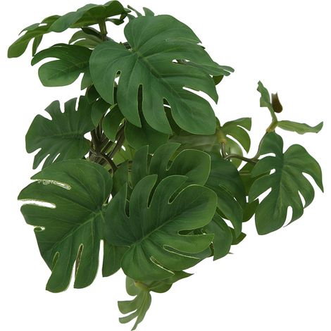 Plante artificielle en rotin imitant une feuille de tortue pour terrarium de reptiles (dragon barbu, lézard, gecko, serpent) - Décoration d'habitat (1/5)