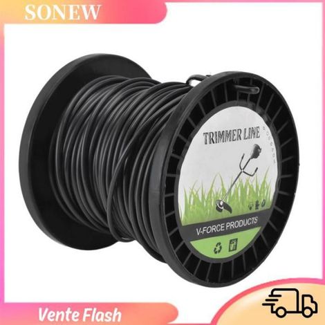 Sonew Ligne de débroussailleuse ronde Ligne De -bordure Ronde En Nylon 3 3 Mm Pour Noir Haute piscine ustensiles 30 m / 98,4 pieds (1/5)