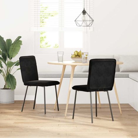 Lot de 2 Chaises à manger,Chaise de cuisine Noir Velours CFW67349 (1/5)