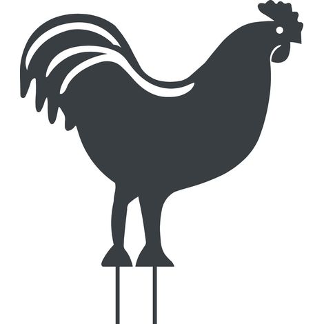Figurine à piquer Coq 42,5x42 cm anthracite (1/3)