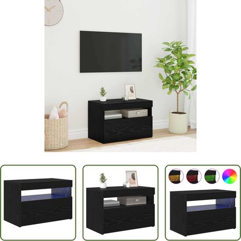 vidaXL Wohnzimmermöbel - TV-Schränk Schwarz Eichen-Optik 60 x 35 x 40 cm Holzwerkstoff (1/5)