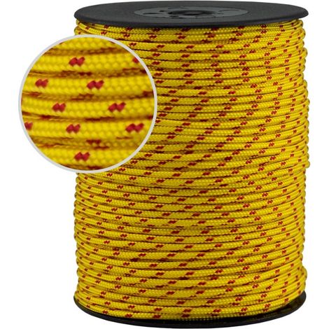 Corde de drisse fluorescente 3 mm 100 m - nylon haute ténacité, 1 200-1 400 kg, résistante à l'abrasion - MARQUE