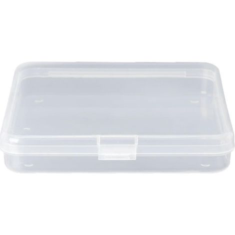 Kleine Aufbewahrungsbox mit Deckel, transparentes, quadratisches Kunststoffgehäuse für Kleinteile, Münzen und Schrauben