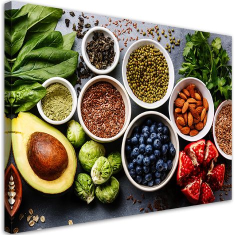 Tableau sur toile Légumes et fruits frais 60x40 (1/5)