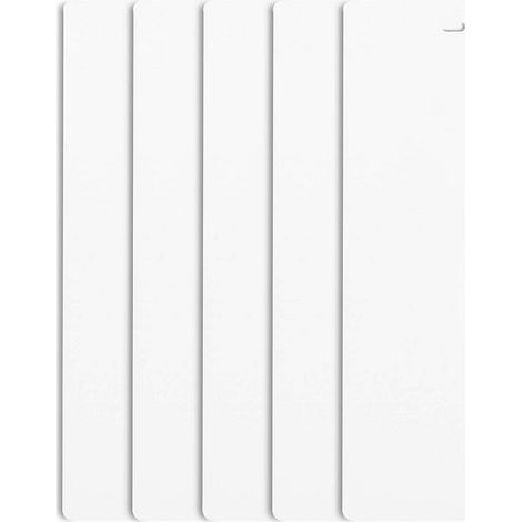 Vertikale Jalousien aus PVC-Lamellen, 82,5 Zoll breit, 89 mm, aus schwer entflammbarem Material. (1/5)
