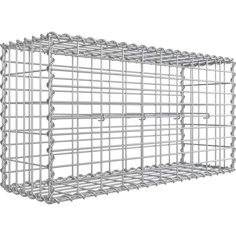 Jaula de gaviones de piedra de malla fina de metal de 5 x 10 cm de acero galvanizado antioxidante de 100 x 90 x 30 cm separador de pared para decoración de jardín 120003715