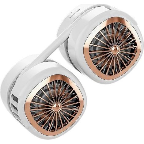 Mini ventilateur de cou rechargeable USB-C, charge rapide, 1800 mAh, silencieux, à suspendre autour du cou (1/4)