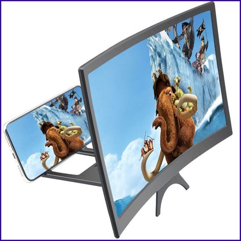 Amplificateur vidéo mobile 3D incurvé, amplificateur d'écran de téléphone portable, support HD pour films, vente transfrontalière, noir, très populaire (1/4)