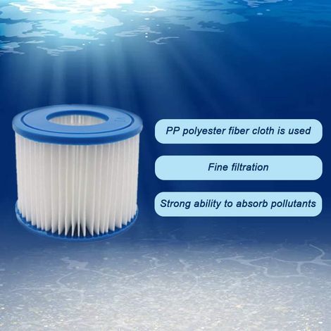 YanBan Lot de 6 filtres à Cartouche pour Best-Way Spa, Taille VI, Cartouche filtrante de Rechange Compatible avec Lay-Z-Spa, Miami, Vegas, Palm Springs, Paris Monaco (1/4)