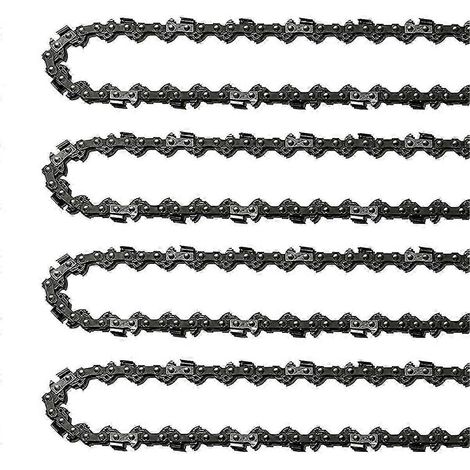 Lot de 4 chaînes de tronçonneuse de 14 pouces (35,5 cm), 52 maillons d'entraînement, jauge de 0,05 pouce (1,27 mm), pas de 3/8 pouce (9,5 mm), chaînes de rechange pour tronçonneuse de 14 pouces (35,5 (1/5)