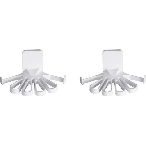 Rangement mural polyvalent pour serviettes et petits objets avec crochets adhésifs - Lot de 2 (1/5)