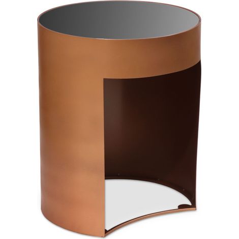 Table d'Appoint Design "Sela" 50cm Cuivre & Noir (1/2)