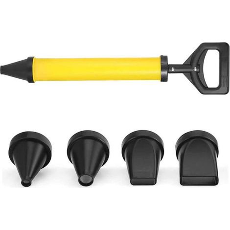 Pistolet à Mortier - 61 x 13,5 cm - Tige en Acier Inoxydable - 4 Buses (12 mm, 20 mm, 35 mm, 56 mm) - Pour Injection de Coulis et de Mortier - 1 Pièce