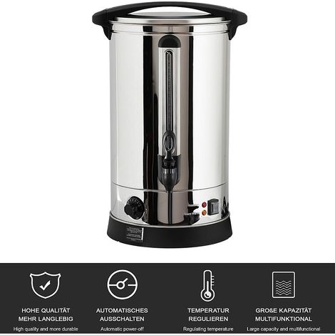 Hervidor Calentador Olla de cocción automática 2500W 22 L de acero inoxidable Hervidor de vino caliente Cocinar vino caliente Termostato (1/5)