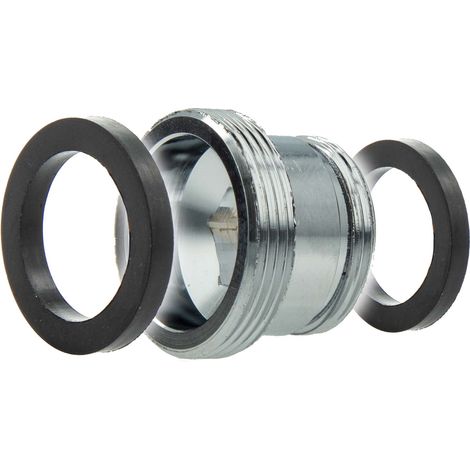 tecuro Aufnahme Adapter Übergangsstück M22 x 1 AG x M18 x 1 AG, Messing hochglanzverchromt