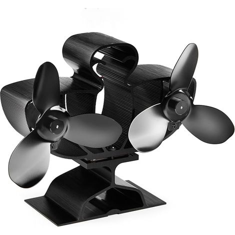 Doppelter Holzofenventilator – 6-Blatt-Kaminventilator – Selbstbetriebener Ventilator – Wärmebetriebener Ventilator – Leise, umweltfreundliche Zirkulation (1/5)